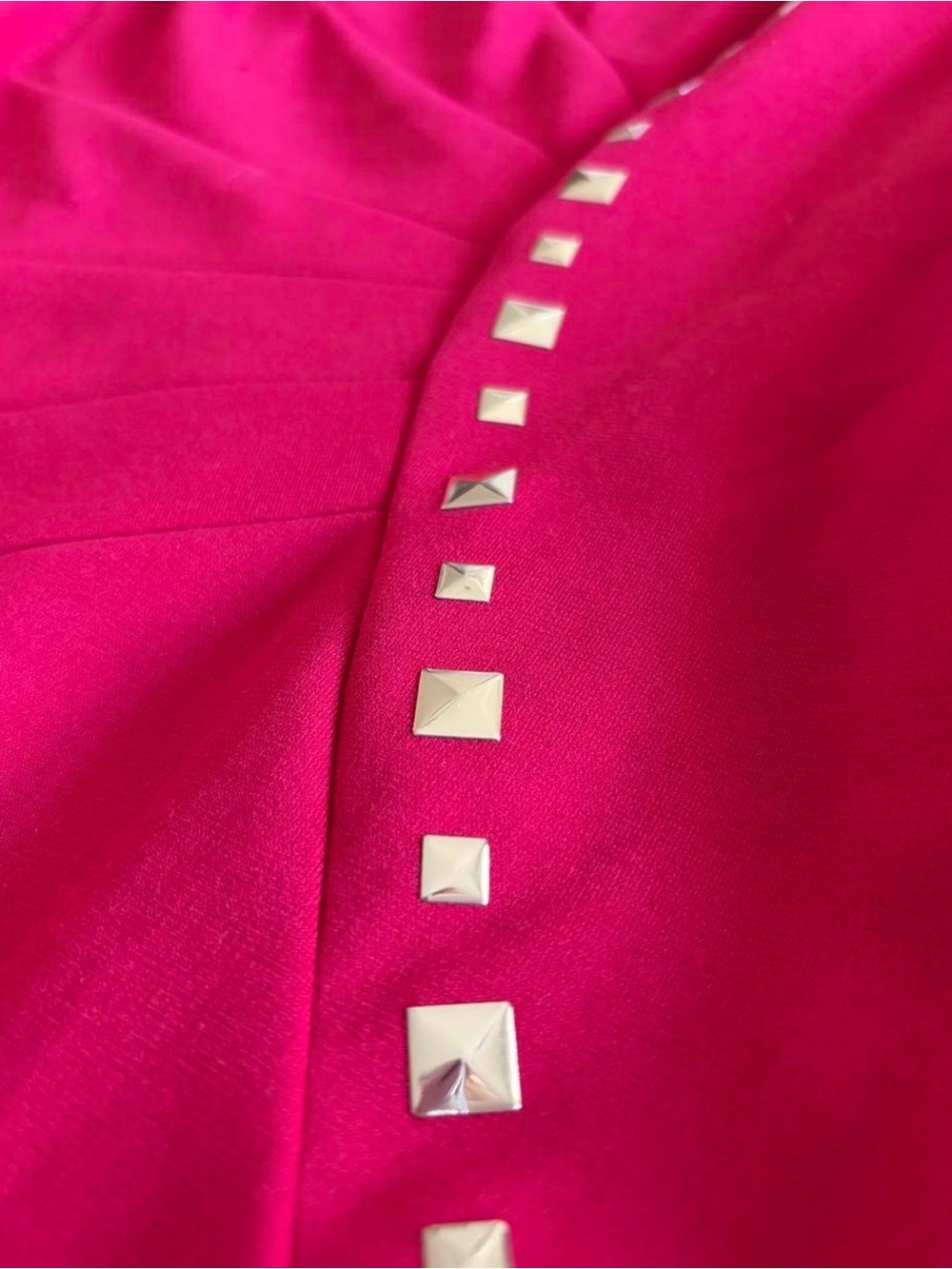 Tahari ASL Hot Pink Sleeveless Sheath Dress with Gold Stud Accents - Picture 2 of 4
